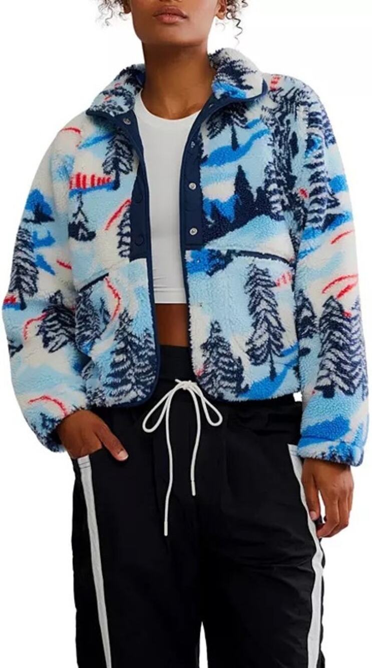 Free People Alpine Snow Combo Fleece Jacket NWT Size S $198